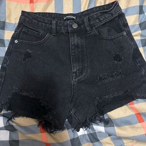 Black high waisted jean shorts